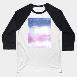 Ombre Watercolor Texture with Indigo and Pink Baseball T-Shirt